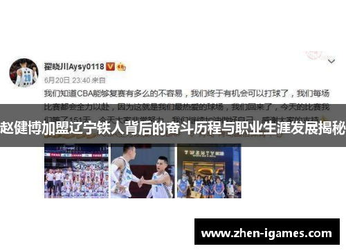 赵健博加盟辽宁铁人背后的奋斗历程与职业生涯发展揭秘